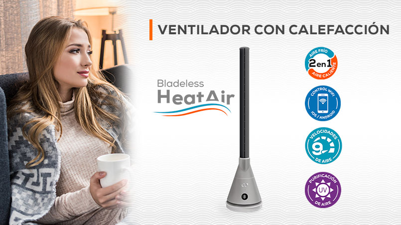 Ventilador con calefacción Bladeless HeatAir: confort todo el año con tecnología inteligente
